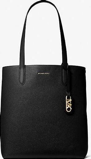 michael kors black pebbled leather bag|Michael Kors eliza tote.